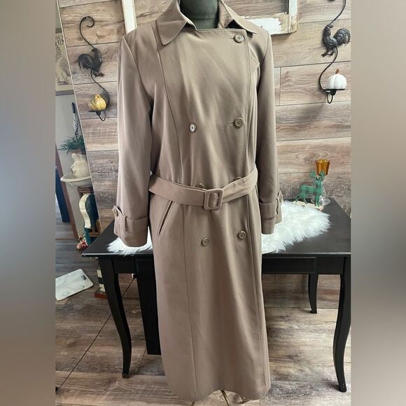 Jacqueline Ferrar Ladies Trench Coat, Taupe, Vintage - Picture 3 of 15